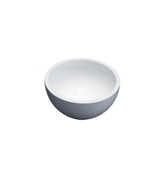 Waskom Mini Parro Rond Mat Wit Opbouw 20x10cm Solid Surface