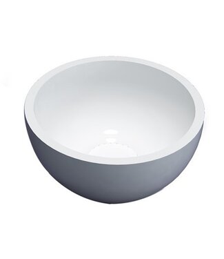 SANI-SUPPLY Waskom Mini Parro Rond Mat Wit Opbouw 20x10cm Solid Surface