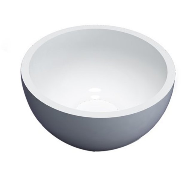 Waskom Mini Parro Rond Mat Wit Opbouw 20x10cm Solid Surface