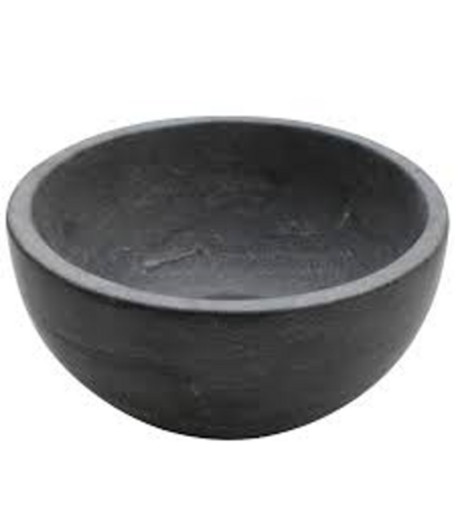 SANI-SUPPLY Waskom Mini Parro 20x10cm Natuursteen Rond Opbouw Antraciet