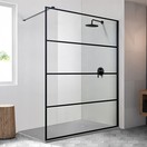 Inloopdouche Monza 120x200cm Zwart Mat Raster Easy Clean 8mm veiligheidsglas aluminium profiel Nano-Coating