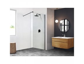 Inloopdouche Verona 100x200cm Zwart Profiel Easy Clean 8mm Veiligheidsglas Nano-Coating