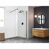 Inloopdouche Verona 120x200cm Zwart Profiel Easy Clean 8mm Veiligheidsglas Nano-Coating
