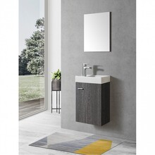 Fonteinkast Compleet Set Dahlia Grijs incl Spiegel kraangat Links/Rehts 40x22x60cm