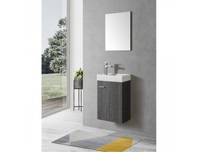 Fonteinkast Compleet Set Dahlia Grijs incl Spiegel kraangat Links/Rehts 40x22x60cm