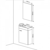 Fonteinkast Compleet Set Dahlia Grijs incl Spiegel kraangat Links/Rehts 40x22x60cm Fonteinkast Compleet Set Dahlia Grijs incl Spiegel kraangat Links/Rehts 40x22x60cm
