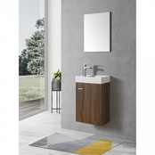 Fonteinkast Compleet Set Dahlia Havanna Wood incl Spiegel kraangat Links/Rehts 40x22x60cm