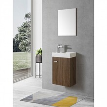 Fonteinkast Compleet Set Dahlia Havanna Wood incl Spiegel kraangat Links/Rehts 40x22x60cm