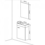 Fonteinkast Compleet Set Dahlia Stone incl Spiegel kraangat Links/Rehts 40x22x60cm