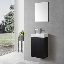 Fonteinkast Compleet Set Dahlia Diamond Zwart incl Spiegel kraangat Links/Rehts 40x22x60cm