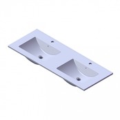 Wastafel Parijs 120x46x3cm Wit Hoogglans met Kraangat Keramiek