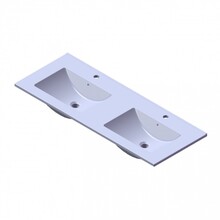 Wastafel Parijs 120x46x3cm Wit Hoogglans met Kraangat Keramiek