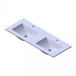 Wastafel Parijs 120x46x3cm Wit Hoogglans met Kraangat Keramiek