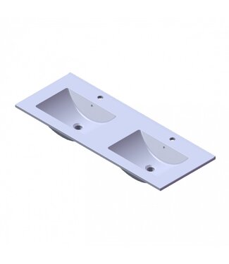 FABRIECIO Wastafel Parijs 120x46x3cm Wit Hoogglans met Kraangat Keramiek