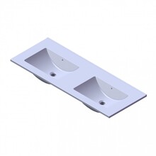 Wastafel Parijs 120x46x3cm Wit Hoogglans zonder Kraangat Keramiek