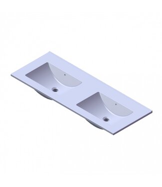 FABRIECIO Wastafel Parijs 120x46x3cm Wit Hoogglans zonder Kraangat Keramiek