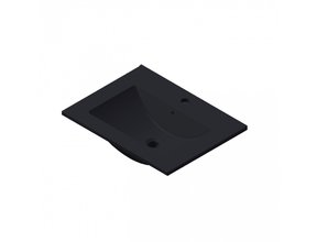 Wastafel Parijs 60x46x3cm Mat Zwart met Kraangat Keramiek