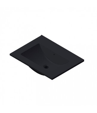FABRIECIO Wastafel Parijs 60x46x3cm Mat Zwart zonder kraangat Keramiek