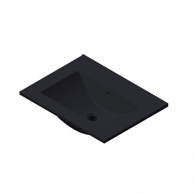 Wastafel Parijs 60x46x3cm Mat Zwart zonder kraangat Keramiek