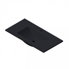 Wastafel Parijs 90x46x3cm Mat Zwart met kraangat Keramiek