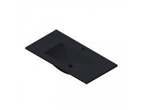 Wastafel Parijs 90x46x3cm Mat Zwart met kraangat Keramiek