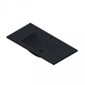 Wastafel Parijs 90x46x3cm Mat Zwart met kraangat Keramiek