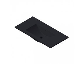 Wastafel Parijs 90x46x3cm Mat Zwart zonder kraangat Keramiek