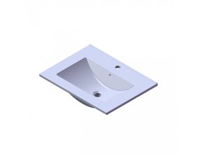 Wastafel Parijs 60x46x3cm Wit Hoogglans met Kraangat Keramiek