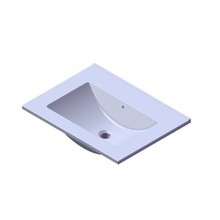 Wastafel Parijs 60x46x3cm Wit Hoogglans zonder Kraangat Keramiek