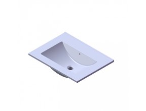 Wastafel Parijs 60x46x3cm Wit Hoogglans zonder Kraangat Keramiek
