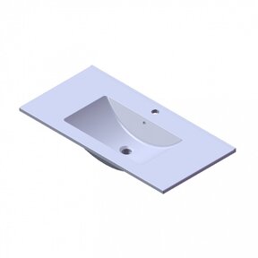 Wastafel Parijs 90x46x3cm Wit Hoogglans met kraangat Keramiek