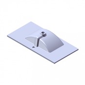 Wastafel Parijs 90x46x3cm Wit Hoogglans met kraangat Keramiek