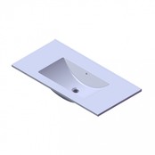 Wastafel Parijs 90x46x3cm Wit Hoogglans zonder Kraangat Keramiek