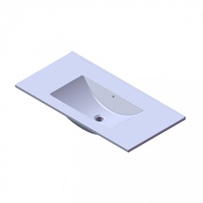 Wastafel Parijs 90x46x3cm Wit Hoogglans zonder Kraangat Keramiek