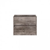 Badkamermeubel Onderkast Dahlia Stone 60x45x48cm Beton Grijs Hangend Greeploos 2 Lades Softclose