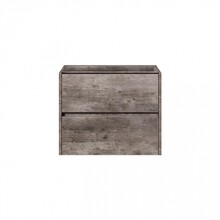 Badkamermeubel Onderkast Dahlia Stone 60x45x48cm Beton Grijs Hangend Greeploos 2 Lades Softclose