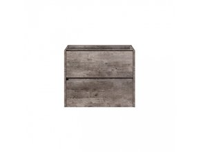 Badkamermeubel Onderkast Dahlia Stone 60x45x48cm Beton Grijs Hangend Greeploos 2 Lades Softclose