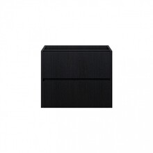 Badkamermeubel Onderkast Dahlia Diamond 60x45x48cm Zwart 2 lades softclose