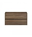FABRIECIO Badkamermeubel Onderkast Dahlia Havanna Wood 90x45x48cm Hangend Greeploos 2 Lades Softclose