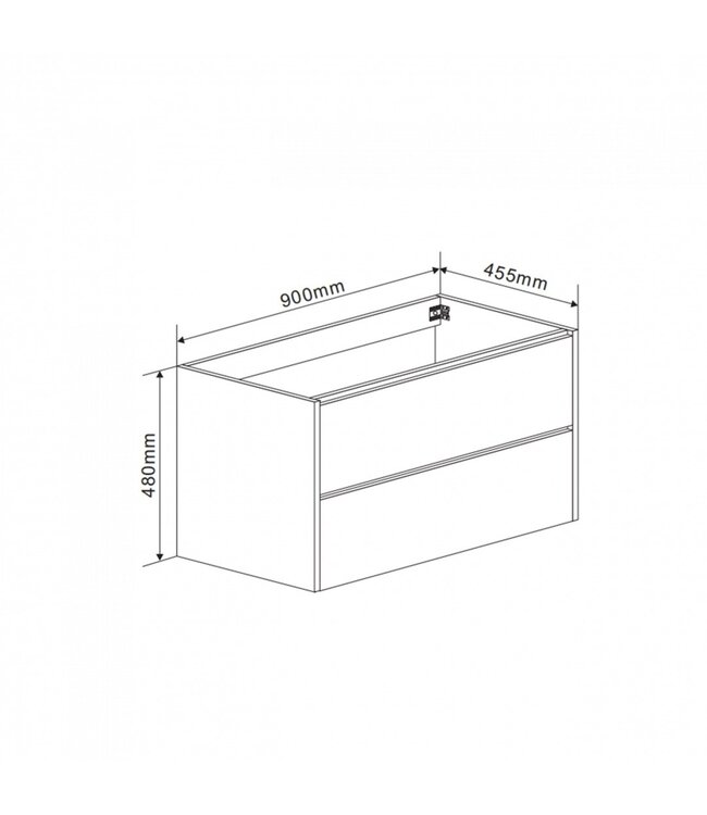 FABRIECIO Badkamermeubel Onderkast Dahlia Havanna Wood 90x45x48cm Hangend Greeploos 2 Lades Softclose