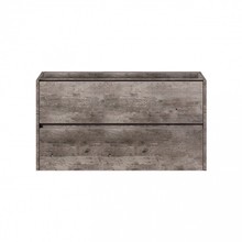 Badkamermeubel Onderkast Dahlia Stone 90x45x48cm Beton Grijs Hangend Greeploos 2 Lades Softclose
