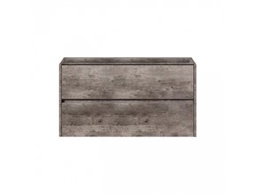 Badkamermeubel Onderkast Dahlia Stone 90x45x48cm Beton Grijs Hangend Greeploos 2 Lades Softclose