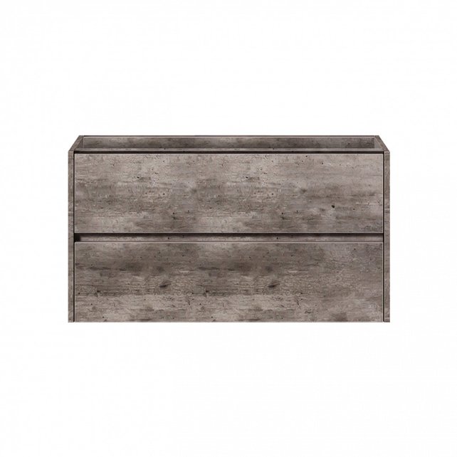 Badkamermeubel Onderkast Dahlia Stone 90x45x48cm Beton Grijs Hangend Greeploos 2 Lades Softclose Badkamermeubel Onderkast Dahlia Stone 90x45x48cm Beton Grijs Hangend Greeploos 2 Lades Softclose