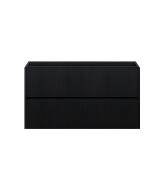 FABRIECIO Badkamermeubel Onderkast Dahlia Diamond 90x45x48cm Zwart 2 lades softclose