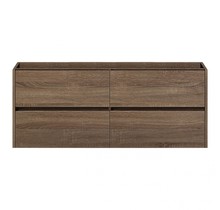 Badkamermeubel Onderkast Dahlia Havanna Wood 120x45x48cm Hangend Greeploos 4 Lades Softclose