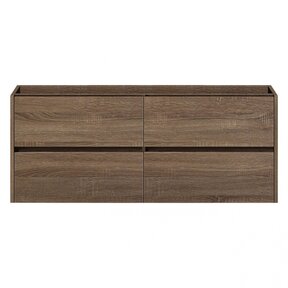 Badkamermeubel Onderkast Dahlia Havanna Wood 120x45x48cm Hangend Greeploos 4 Lades Softclose