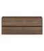 FABRIECIO Badkamermeubel Onderkast Dahlia Havanna Wood 120x45x48cm Hangend Greeploos 4 Lades Softclose