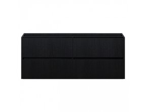Badkamermeubel Onderkast Dahlia Diamond 120x45x48cm Zwart 4-lades softclose