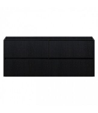 FABRIECIO Badkamermeubel Onderkast Dahlia Diamond 120x45x48cm Zwart 4-lades softclose