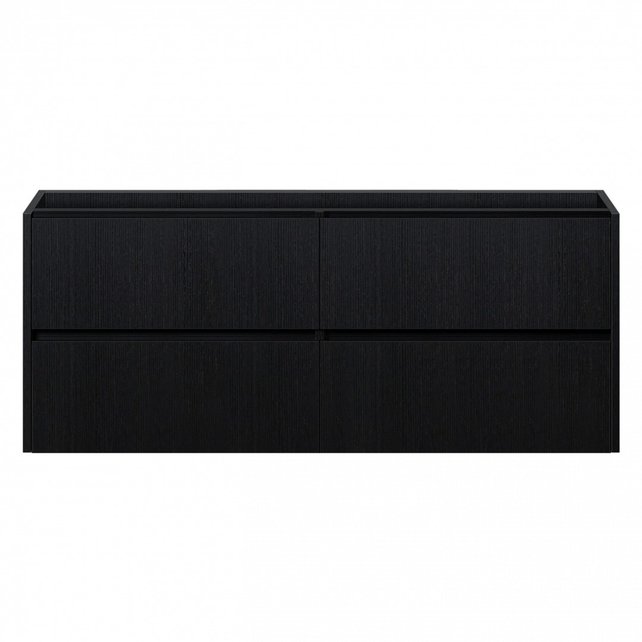 Badkamermeubel Onderkast Dahlia Diamond 120x45x48cm Zwart 4-lades softclose